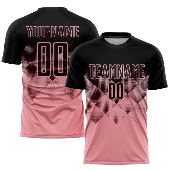 Schwarzes Sublimations-Trikot für Fußballuniformen, Rosa, Größe M Schwarzes Sublimations-Trikot für Fußballuniformen, Rosa, Größe M