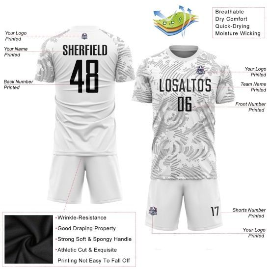Jersey Schwarz Benutzerdefinierte Uniform Sublimation Weiß Fußball Jersey Schwarz Benutzerdefinierte Uniform Sublimation Weiß Fußball