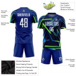 Weiß-Neon Custom Jersey Fußball Grün Sublimation Uniform Royal Weiß-Neon Custom Jersey Fußball Grün Sublimation Uniform Royal