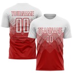 Sublimationstrikot Uniform Weiß Fußball Custom Rot Sublimationstrikot Uniform Weiß Fußball Custom Rot