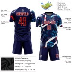 Rot-Weiß Fußballuniform Sublimation Custom Jersey Navy Rot-Weiß Fußballuniform Sublimation Custom Jersey Navy
