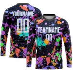 Blaue Uniform Weißlicht Jersey Sublimation Fußball Benutzerdefinierte Muster Graffiti Blaue Uniform Weißlicht Jersey Sublimation Fußball Benutzerdefinierte Muster Graffiti
