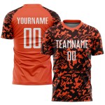 Sublimation Orange Custom Uniform Trikot Fußball Weiß-Schwarz Sublimation Orange Custom Uniform Trikot Fußball Weiß-Schwarz
