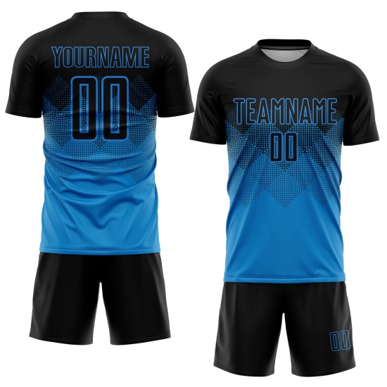 Uniform Jersey Schwarz Blau Fußball Sublimation Custom Uniform Jersey Schwarz Blau Fußball Sublimation Custom