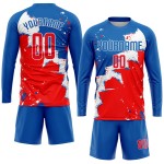 Fußballuniform Royal Jersey Custom Rot-Weiß Sublimation Fußballuniform Royal Jersey Custom Rot-Weiß Sublimation