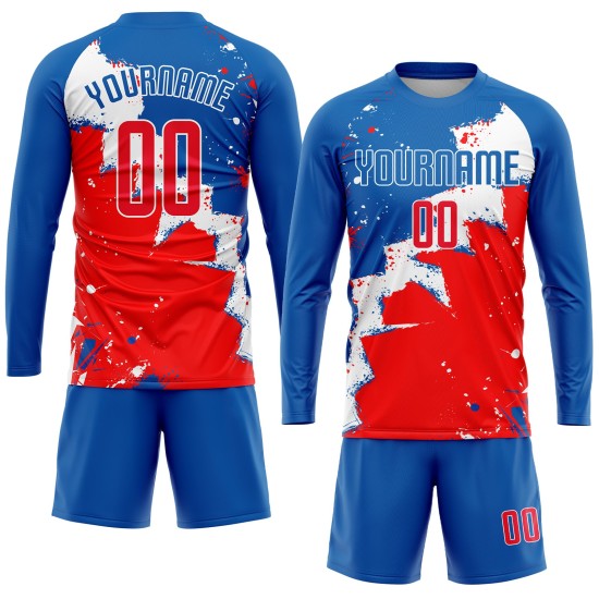 Fußballuniform Royal Jersey Custom Rot-Weiß Sublimation Fußballuniform Royal Jersey Custom Rot-Weiß Sublimation