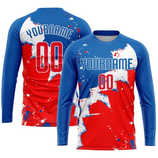 Fußballuniform Royal Jersey Custom Rot-Weiß Sublimation Fußballuniform Royal Jersey Custom Rot-Weiß Sublimation