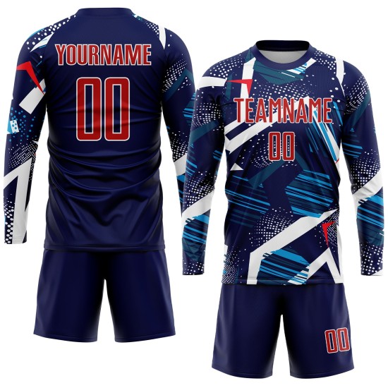 Rot-Weiß Fußballuniform Sublimation Custom Jersey Navy Rot-Weiß Fußballuniform Sublimation Custom Jersey Navy