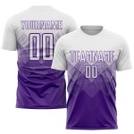 Weiße Uniform Sublimation Fußball Lila Custom Jersey Weiße Uniform Sublimation Fußball Lila Custom Jersey
