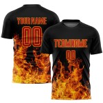 Sublimation Custom Flame Rot-Gold Trikot Uniform Fußball Schwarz Sublimation Custom Flame Rot-Gold Trikot Uniform Fußball Schwarz