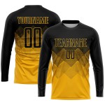 Uniform Sublimation Custom Gold Schwarz Fußballtrikot Uniform Sublimation Custom Gold Schwarz Fußballtrikot