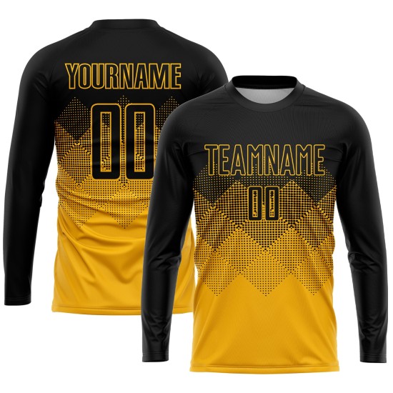Uniform Sublimation Custom Gold Schwarz Fußballtrikot Uniform Sublimation Custom Gold Schwarz Fußballtrikot