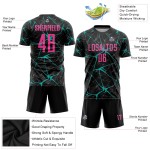 Pink-Aqua Schwarz Custom Uniform Jersey Sublimation Fußball Pink-Aqua Schwarz Custom Uniform Jersey Sublimation Fußball