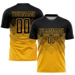 Uniform Sublimation Custom Gold Schwarz Fußballtrikot Uniform Sublimation Custom Gold Schwarz Fußballtrikot