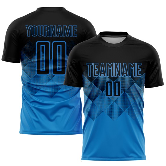 Uniform Jersey Schwarz Blau Fußball Sublimation Custom Uniform Jersey Schwarz Blau Fußball Sublimation Custom