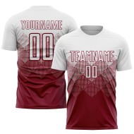 Benutzerdefinierte Uniform Crimson Sublimation Fußballtrikot Weiß Benutzerdefinierte Uniform Crimson Sublimation Fußballtrikot Weiß
