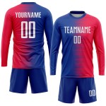 Jersey Weiß-Royal Sublimation Rot Fußball Custom Uniform Jersey Weiß-Royal Sublimation Rot Fußball Custom Uniform