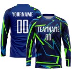 Weiß-Neon Custom Jersey Fußball Grün Sublimation Uniform Royal Weiß-Neon Custom Jersey Fußball Grün Sublimation Uniform Royal