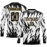 Gold Schwarz-Alt Weiß Custom Fußball Sublimation Jersey Uniform Gold Schwarz-Alt Weiß Custom Fußball Sublimation Jersey Uniform