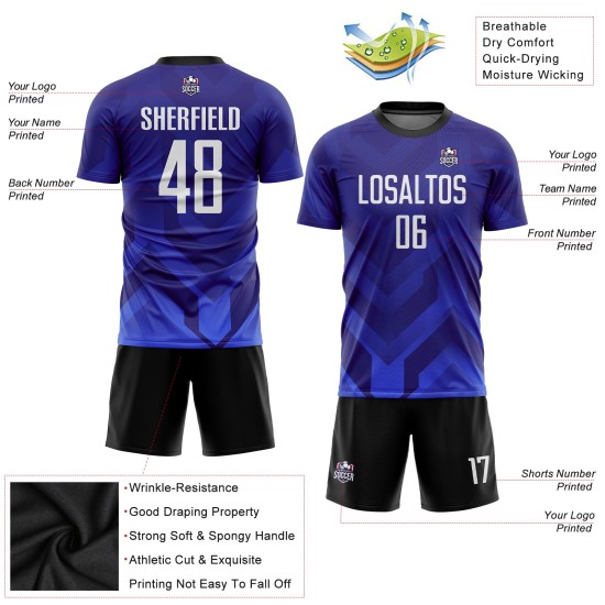 Fußball Dunkle Uniform Royal-Navy Sublimation Weiß Custom Lila Jersey Fußball Dunkle Uniform Royal-Navy Sublimation Weiß Custom Lila Jersey