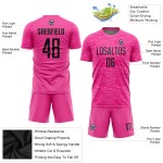 Benutzerdefiniertes Trikot Rosa Fußball Schwarz Sublimation Uniform Benutzerdefiniertes Trikot Rosa Fußball Schwarz Sublimation Uniform