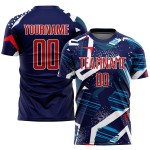Rot-Weiß Fußballuniform Sublimation Custom Jersey Navy Rot-Weiß Fußballuniform Sublimation Custom Jersey Navy
