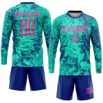 Benutzerdefinierte Teal Sublimation Pink-Royal Jersey Uniform Fußball Benutzerdefinierte Teal Sublimation Pink-Royal Jersey Uniform Fußball