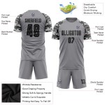 Fußball-Trikot in Schwarz-Camouflage-Uniform, Sublimation, benutzerdefiniertes graues Trikot Fußball-Trikot in Schwarz-Camouflage-Uniform, Sublimation, benutzerdefiniertes graues Trikot