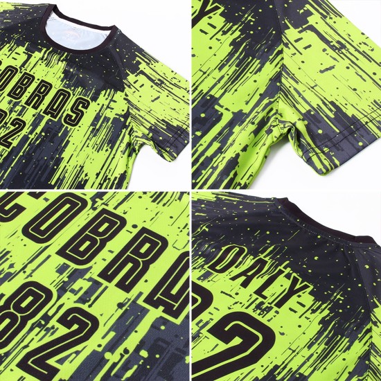 Uniform Sublimation Schwarz Neon Benutzerdefinierte Grün Jersey Fußball Uniform Sublimation Schwarz Neon Benutzerdefinierte Grün Jersey Fußball