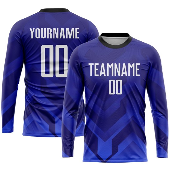 Fußball Dunkle Uniform Royal-Navy Sublimation Weiß Custom Lila Jersey Fußball Dunkle Uniform Royal-Navy Sublimation Weiß Custom Lila Jersey