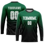 Kelly Custom Jersey Fußball Fade Weiß-Schwarz Grün Uniform Sublimation Mode Kelly Custom Jersey Fußball Fade Weiß-Schwarz Grün Uniform Sublimation Mode