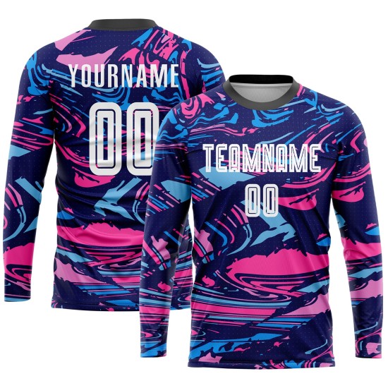 Sublimation Custom Weiß-Rosa Figur Uniform Jersey Fußball Sublimation Custom Weiß-Rosa Figur Uniform Jersey Fußball