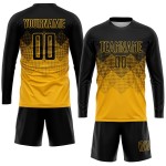 Uniform Sublimation Custom Gold Schwarz Fußballtrikot Uniform Sublimation Custom Gold Schwarz Fußballtrikot