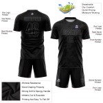Sublimation Custom Jersey Schwarz Grau Fußballuniform Sublimation Custom Jersey Schwarz Grau Fußballuniform