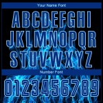 Jersey Sublimation Custom Flame Schwarz Fußball Royal-Hellblau Uniform Jersey Sublimation Custom Flame Schwarz Fußball Royal-Hellblau Uniform