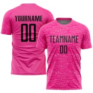 Benutzerdefiniertes Trikot Rosa Fußball Schwarz Sublimation Uniform Benutzerdefiniertes Trikot Rosa Fußball Schwarz Sublimation Uniform