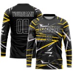 Sublimation Schwarz-Gold Custom Schwarzes Fußballtrikot Sublimation Schwarz-Gold Custom Schwarzes Fußballtrikot