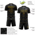Schwarz-Gold Sublimation Fußballtrikot Schwarze benutzerdefinierte Uniform Schwarz-Gold Sublimation Fußballtrikot Schwarze benutzerdefinierte Uniform