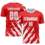 Uniform Weiß Fußball Custom Jersey Sublimation Rot Uniform Weiß Fußball Custom Jersey Sublimation Rot
