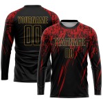 Gold-Rot Fußball Custom Schwarz Schwarz Old Jersey Uniform Sublimation Gold-Rot Fußball Custom Schwarz Schwarz Old Jersey Uniform Sublimation