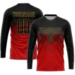 Fußballtrikot Uniform Custom Rot Gold Sublimation Schwarz-Old Fußballtrikot Uniform Custom Rot Gold Sublimation Schwarz-Old