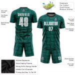 Uniform Grün Trikot Fußball Sublimation Custom Weiß-Schwarz Uniform Grün Trikot Fußball Sublimation Custom Weiß-Schwarz