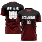 Fußballuniform Weiß-Crimson Jersey Sublimation Schwarz Custom Fashion Fade Fußballuniform Weiß-Crimson Jersey Sublimation Schwarz Custom Fashion Fade