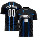 Jersey Blau Sublimation Weiß-Licht Custom Uniform Schwarz Fußball Jersey Blau Sublimation Weiß-Licht Custom Uniform Schwarz Fußball