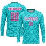 Fußballuniform Sublimationstrikot Benutzerdefiniertes Rosa-Weiß-Aqua Fußballuniform Sublimationstrikot Benutzerdefiniertes Rosa-Weiß-Aqua