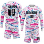 Fußballuniform Figur Custom Jersey Sublimation Schwarz-Pink Fußballuniform Figur Custom Jersey Sublimation Schwarz-Pink