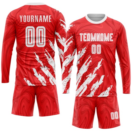 Uniform Weiß Fußball Custom Jersey Sublimation Rot Uniform Weiß Fußball Custom Jersey Sublimation Rot
