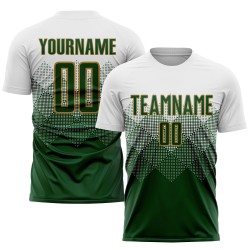 Fußball Sublimation Gold Custom Uniform Weiß Grün-Altes Trikot Fußball Sublimation Gold Custom Uniform Weiß Grün-Altes Trikot