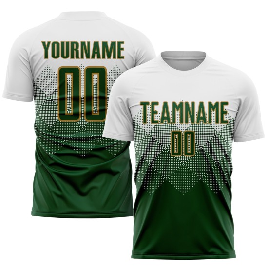 Fußball Sublimation Gold Custom Uniform Weiß Grün-Altes Trikot Fußball Sublimation Gold Custom Uniform Weiß Grün-Altes Trikot