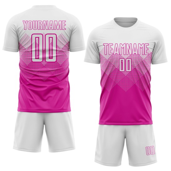 Weiß Rosa Uniform Deep Soccer Jersey Custom Sublimation Weiß Rosa Uniform Deep Soccer Jersey Custom Sublimation